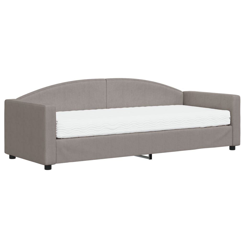 Καναπές Κρεβάτι με Στρώμα Taupe 80 x 200 εκ. Υφασμάτινο