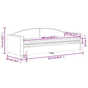 Καναπές Κρεβάτι με Στρώμα Taupe 80 x 200 εκ. Υφασμάτινο