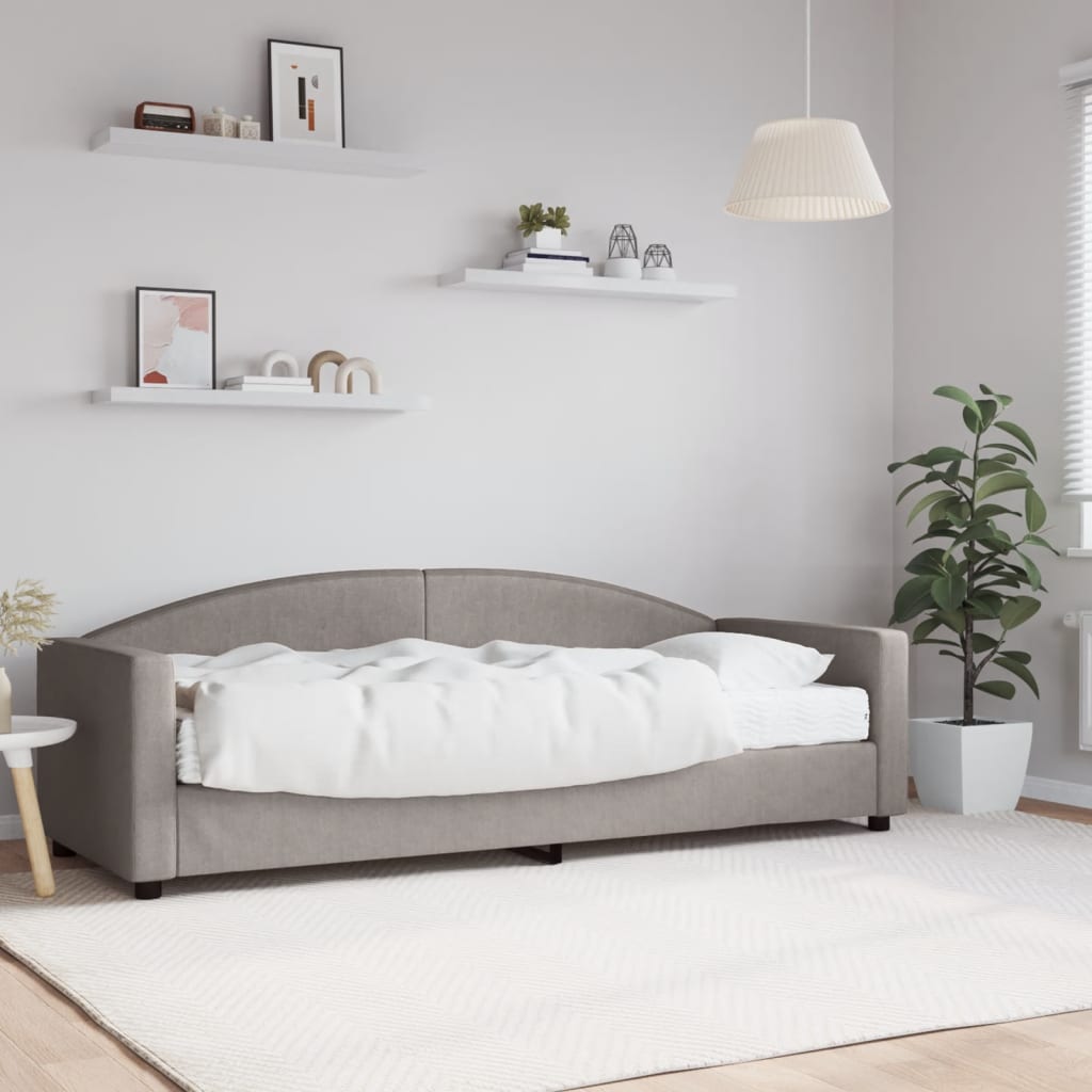 Καναπές Κρεβάτι με Στρώμα Taupe 80 x 200 εκ. Υφασμάτινο