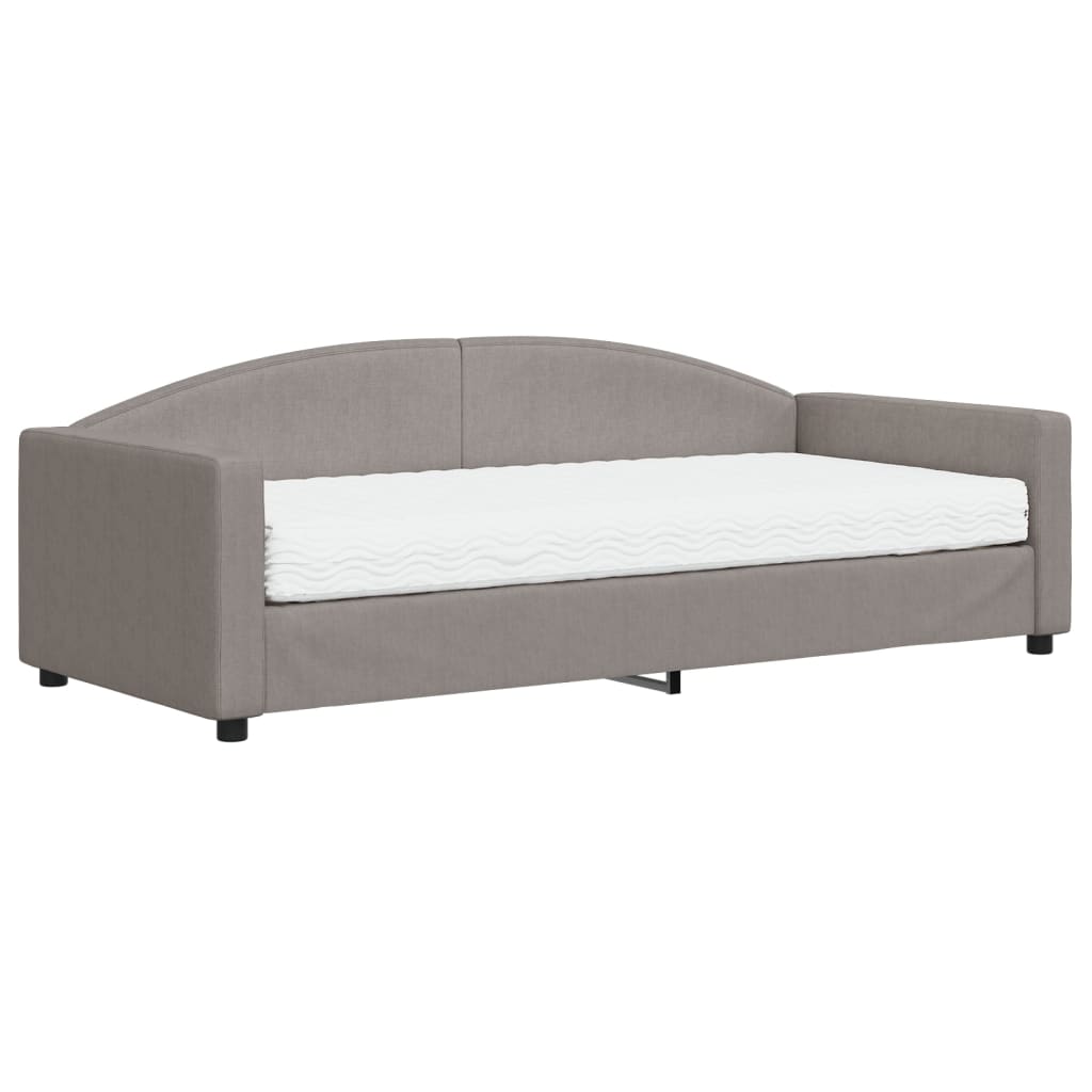Καναπές Κρεβάτι με Στρώμα Taupe 90 x 200 εκ. Υφασμάτινο