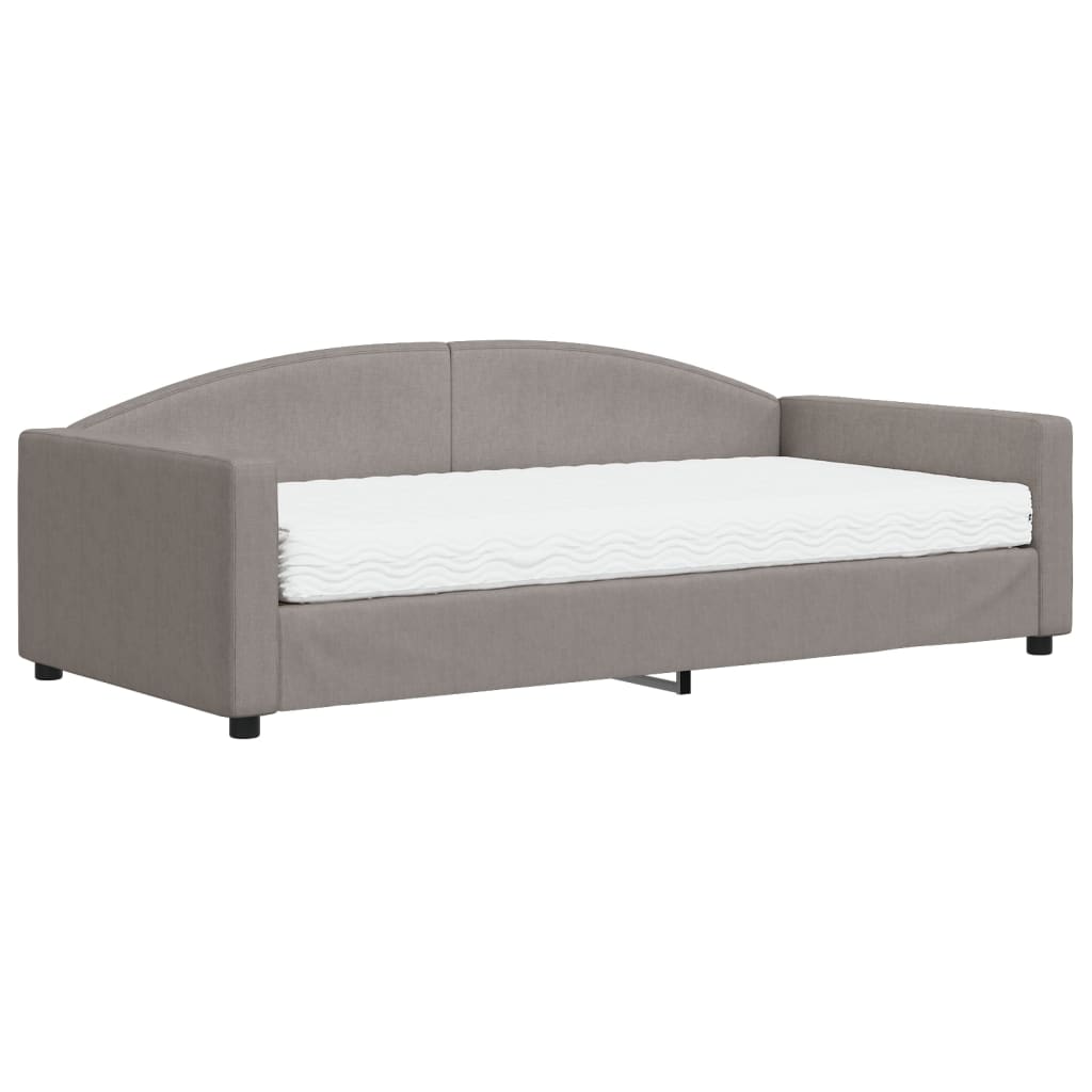Καναπές Κρεβάτι με Στρώμα Taupe 100 x 200 εκ. Υφασμάτινο