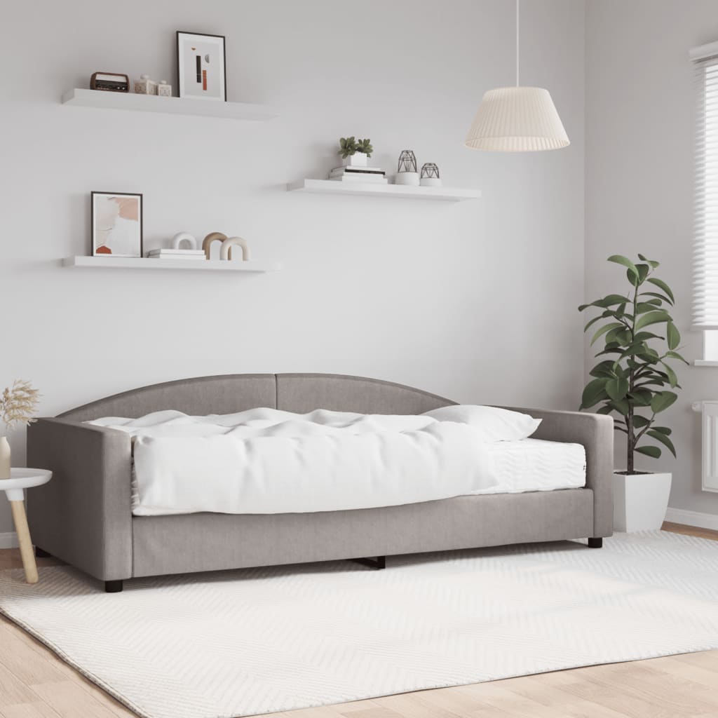 Καναπές Κρεβάτι με Στρώμα Taupe 100 x 200 εκ. Υφασμάτινο