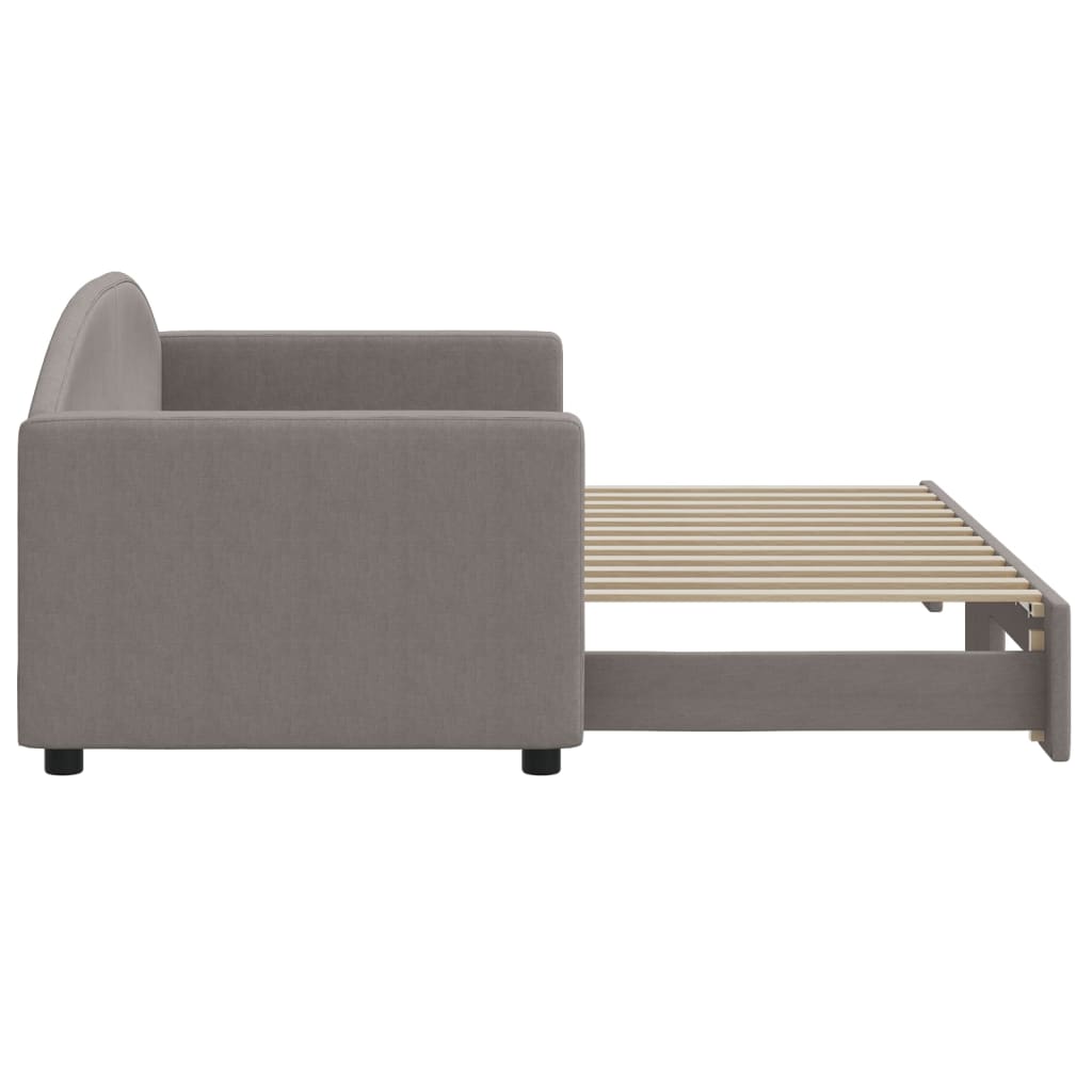 Καναπές Κρεβάτι Συρόμενος Taupe 80 x 200 εκ. Υφασμάτινος
