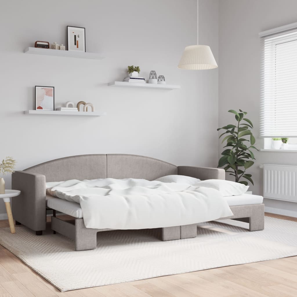 Καναπές Κρεβάτι Συρόμενος Taupe 80 x 200 εκ. Υφασμάτινος