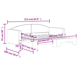 Καναπές Κρεβάτι Συρόμενος Ανοιχτό Γκρι 90 x 190 εκ. Υφασμάτινος