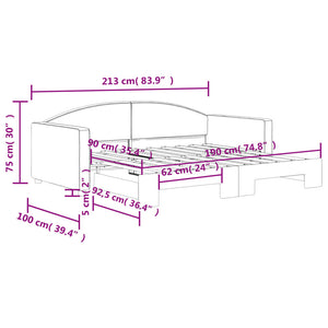 Καναπές Κρεβάτι Συρόμενος Σκούρο Γκρι 90 x 190 εκ. Ύφασμα