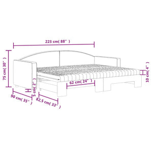 Καναπές Κρεβάτι Συρόμενος Taupe 80x200 εκ. Υφασμάτινος Στρώματα