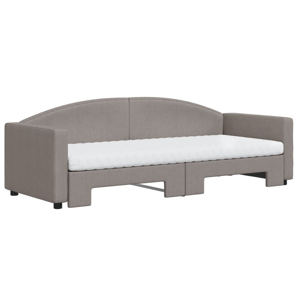 Καναπές Κρεβάτι Συρόμενος Taupe 80x200 εκ. Υφασμάτινος Στρώματα