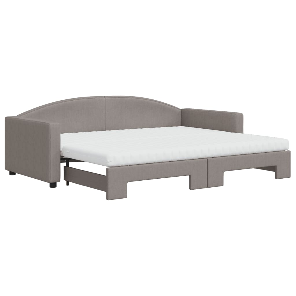 Καναπές Κρεβάτι Συρόμενος Taupe 90x200 εκ. Ύφασμα Στρώματα