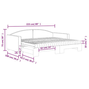Καναπές Κρεβάτι Συρόμενος Taupe 90x200 εκ. Ύφασμα Στρώματα