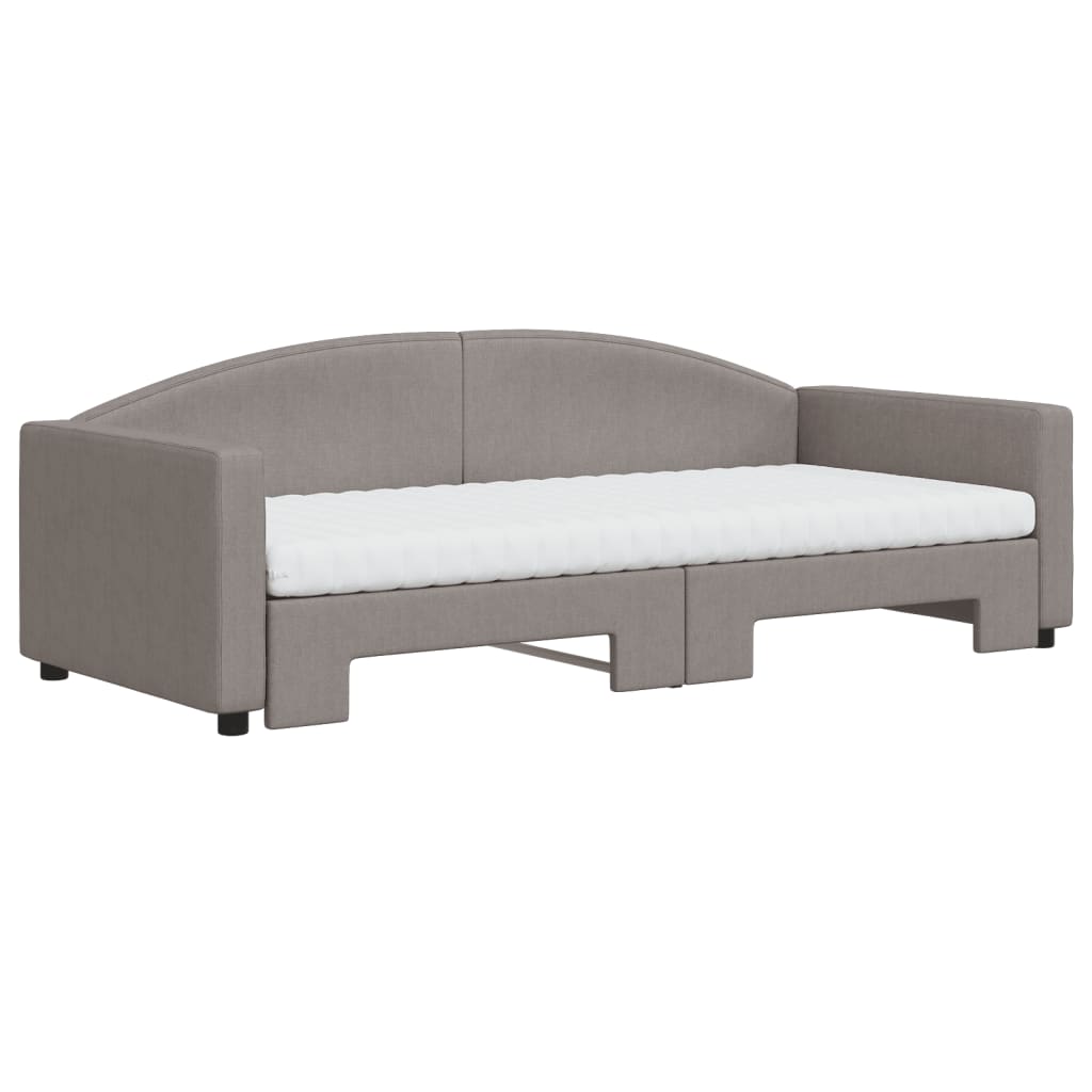 Καναπές Κρεβάτι Συρόμενος Taupe 90x200 εκ. Ύφασμα Στρώματα