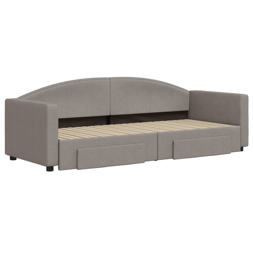 Καναπές Κρεβάτι Συρόμενος Taupe 80x200 εκ. Υφασμάτινος Συρτάρια