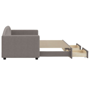 Καναπές Κρεβάτι Συρόμενος Taupe 80x200 εκ. Υφασμάτινος Συρτάρια