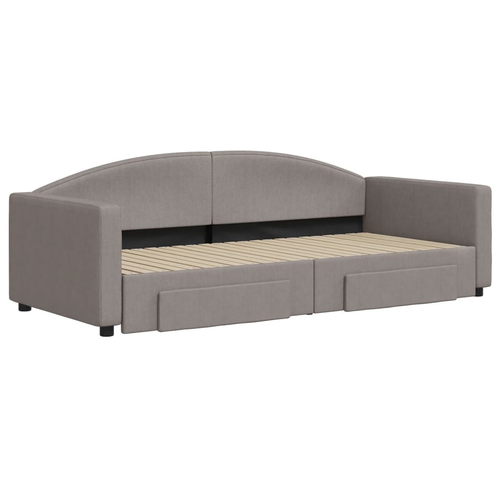 Καναπές Κρεβάτι Συρόμενος Taupe 90x200 εκ. Ύφασμα & Συρτάρια