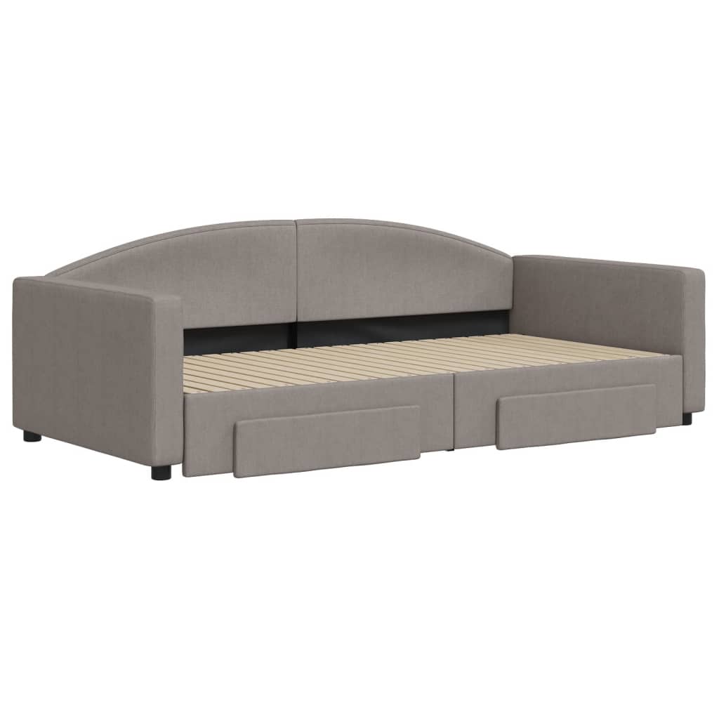 Καναπές Κρεβάτι Συρόμενος Taupe 100x200εκ. Υφασμάτινος Συρτάρια