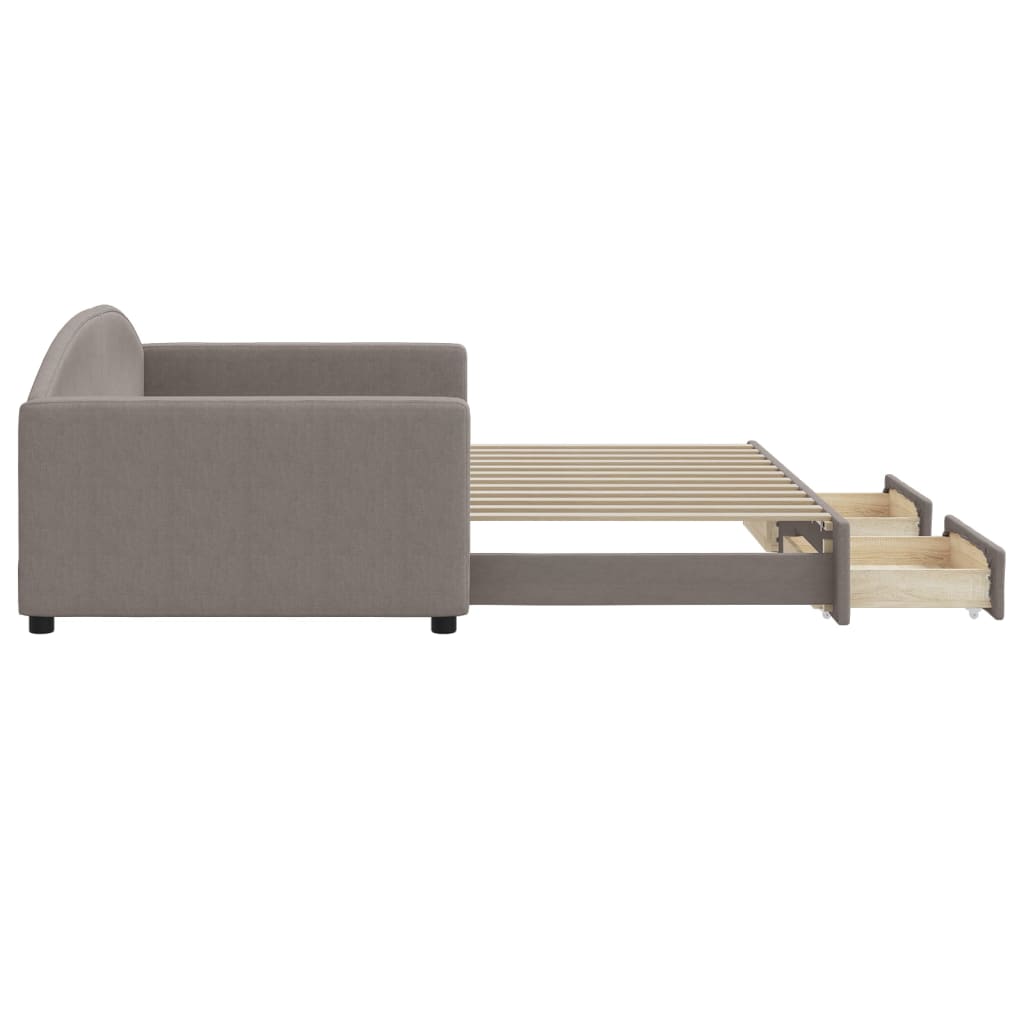 Καναπές Κρεβάτι Συρόμενος Taupe 100x200εκ. Υφασμάτινος Συρτάρια