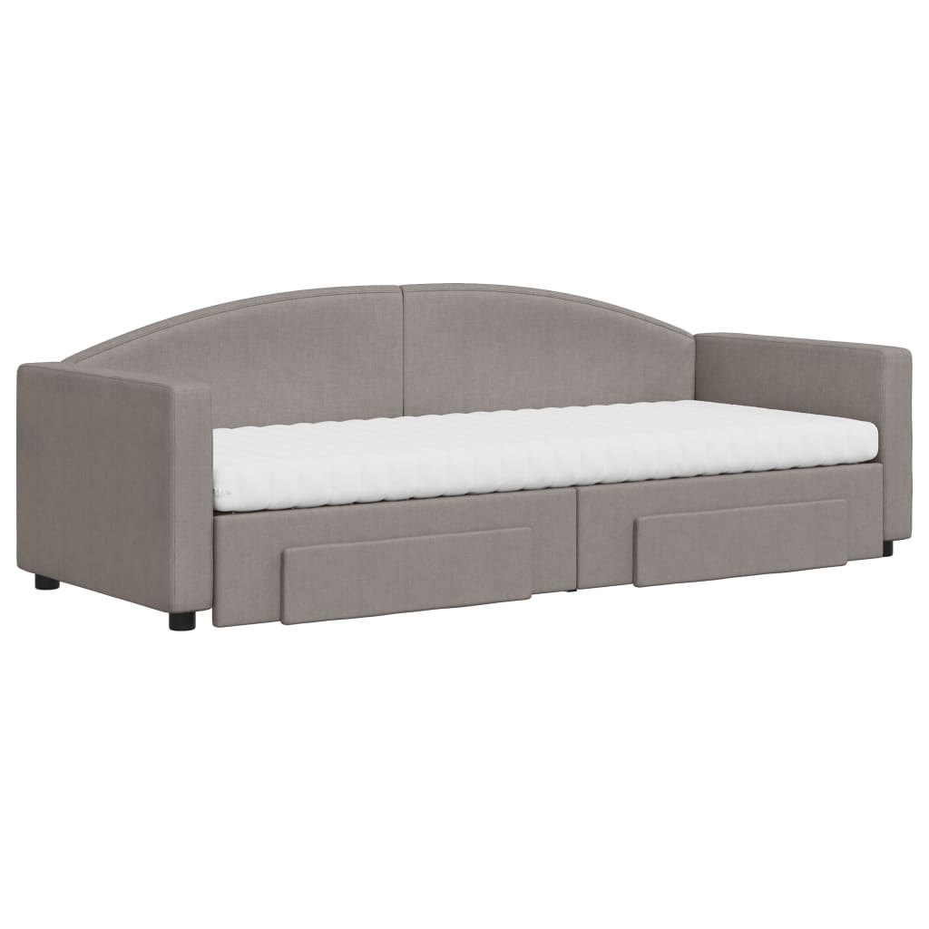 Καναπές Κρεβάτι Συρόμενος Taupe 80x200 εκ. Υφασμάτινος Συρτάρια