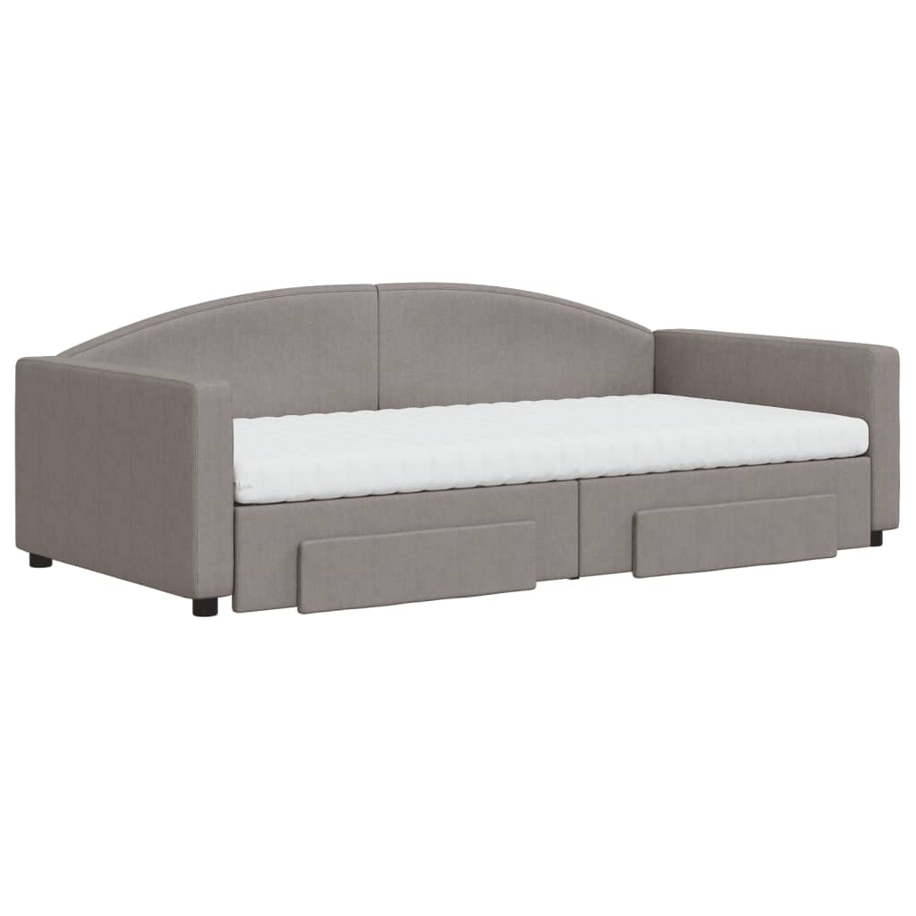 Καναπές Κρεβάτι Συρόμενος Taupe 100x200εκ. Υφασμάτινος Συρτάρια