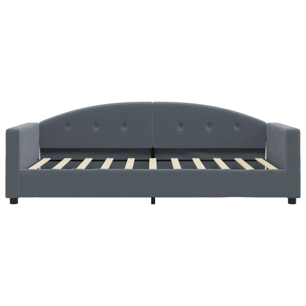 Κρεβάτι ημέρας με στρώμα σκούρο γκρι 90x190 cm Βελούδο