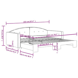Καναπές Κρεβάτι Συρόμενος Κίτρινος 100x200 εκ. Βελούδινος - Pakobazaar