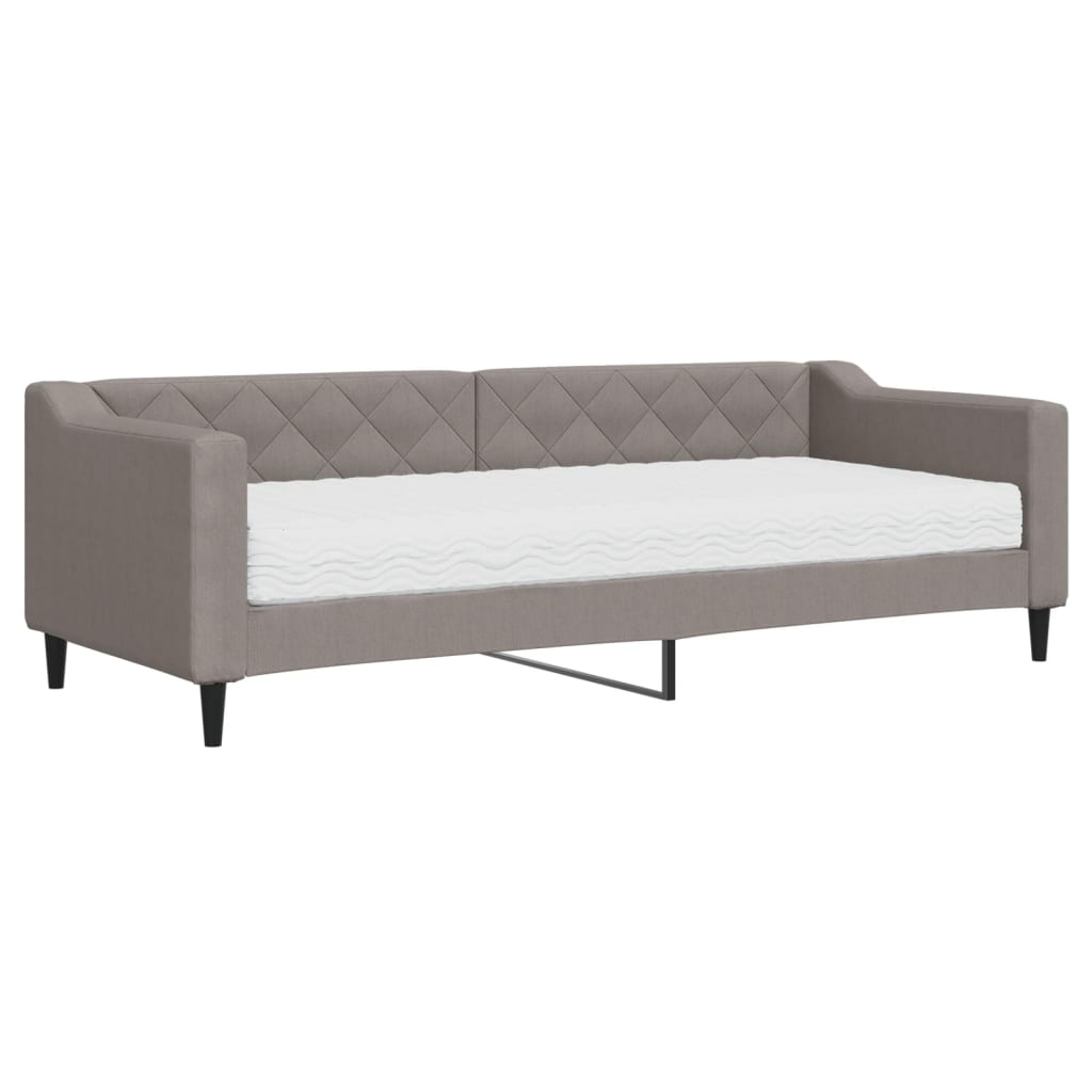 Καναπές Κρεβάτι με Στρώμα Taupe 80 x 200 εκ. Υφασμάτινο