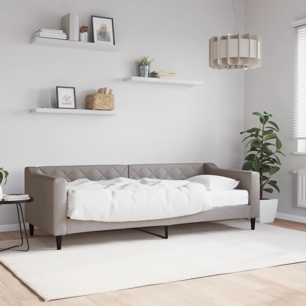 Καναπές Κρεβάτι με Στρώμα Taupe 80 x 200 εκ. Υφασμάτινο