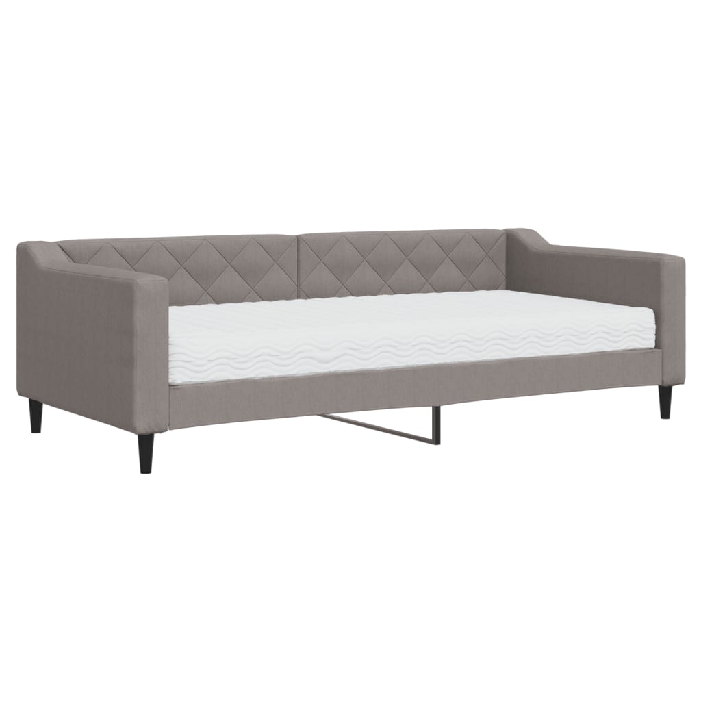 Καναπές Κρεβάτι με Στρώμα Taupe 90 x 200 εκ. Υφασμάτινο