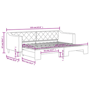 Καναπές Κρεβάτι Συρόμενος Taupe 80 x 200 εκ. Υφασμάτινος