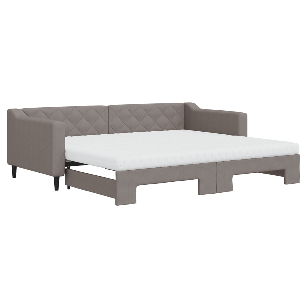 Καναπές Κρεβάτι Συρόμενος Taupe 90x200 εκ. Ύφασμα Στρώματα