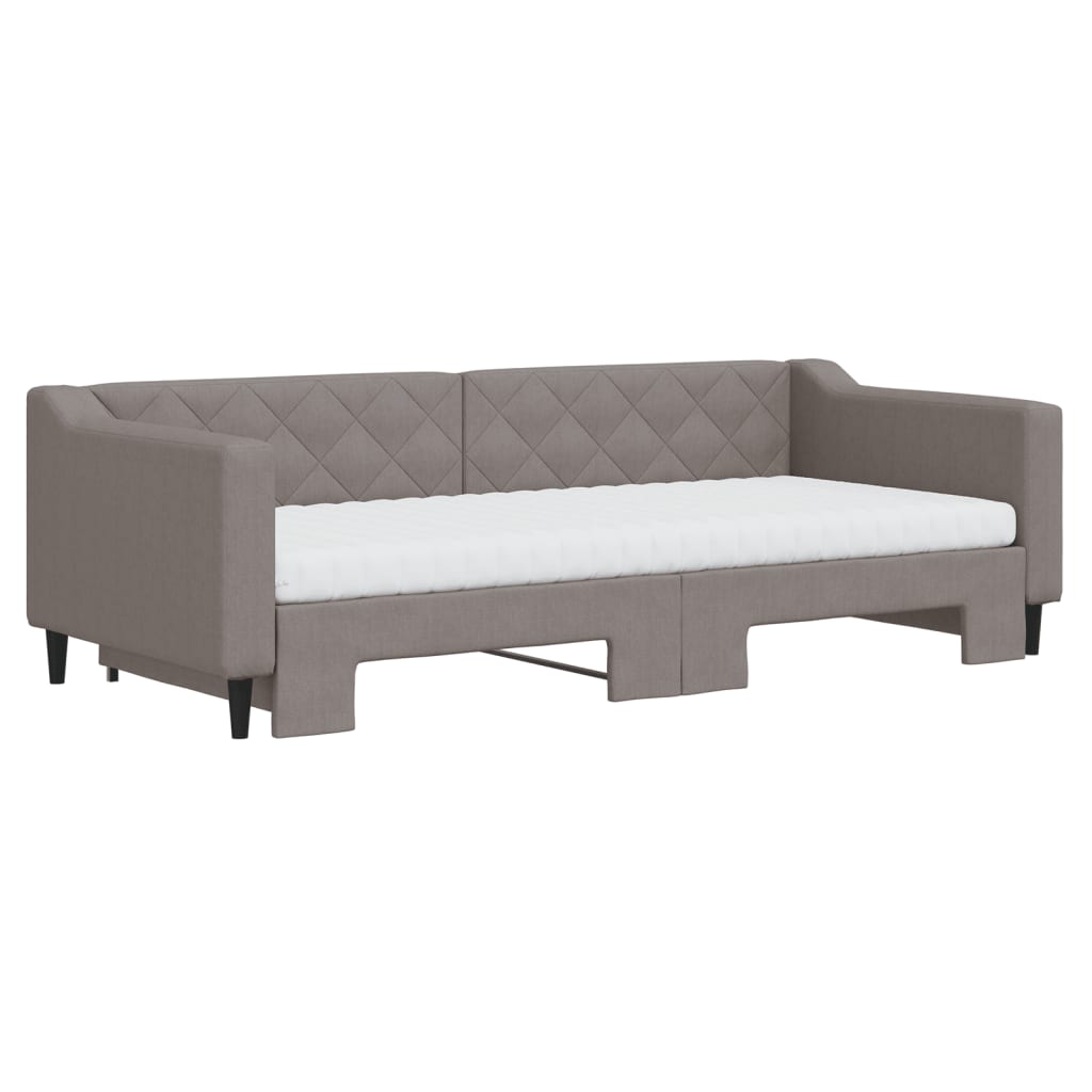 Καναπές Κρεβάτι Συρόμενος Taupe 90x200 εκ. Ύφασμα Στρώματα