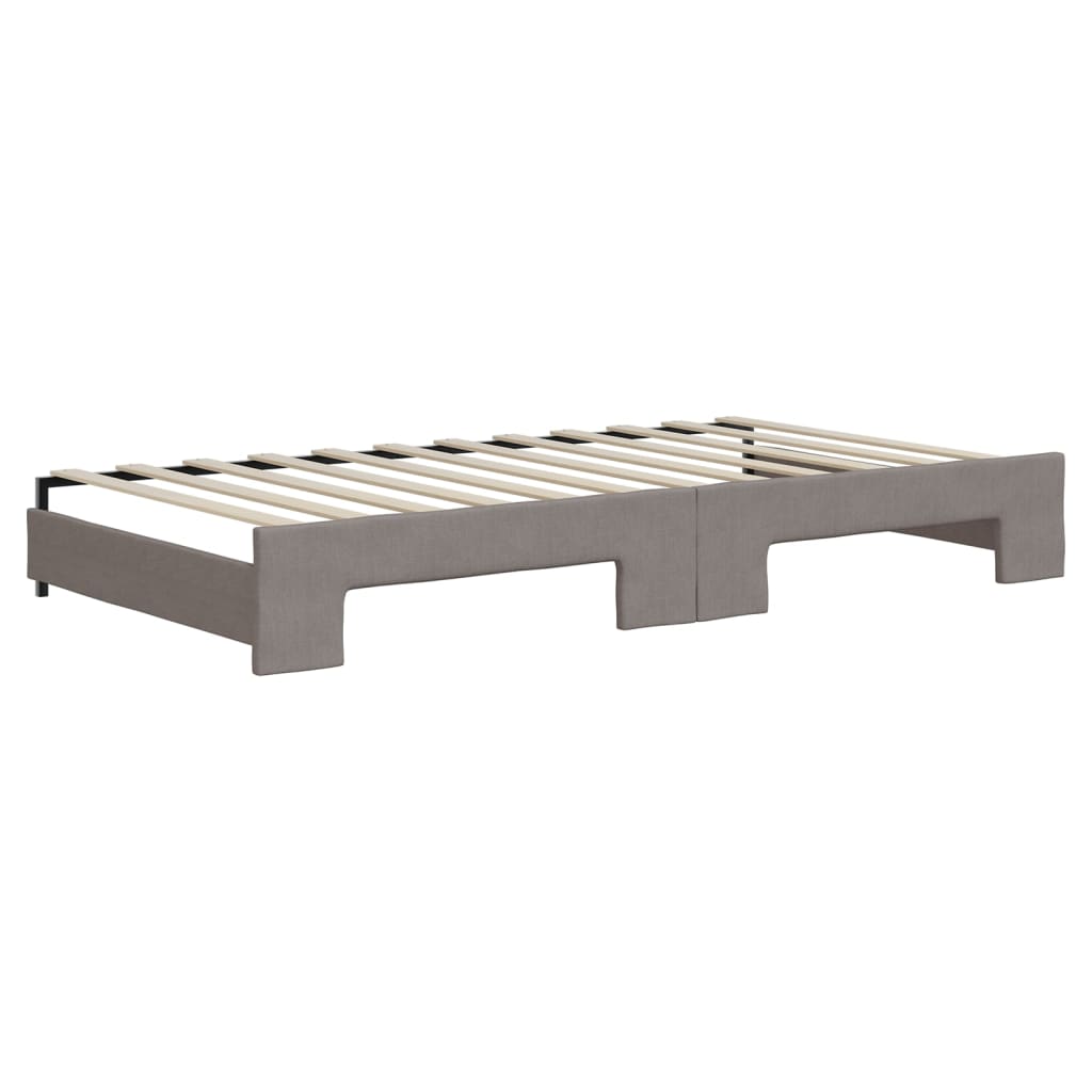 Καναπές Κρεβάτι Συρόμενος Taupe 100x200εκ. Υφασμάτινος Στρώματα