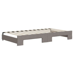 Καναπές Κρεβάτι Συρόμενος Taupe 100x200εκ. Υφασμάτινος Στρώματα