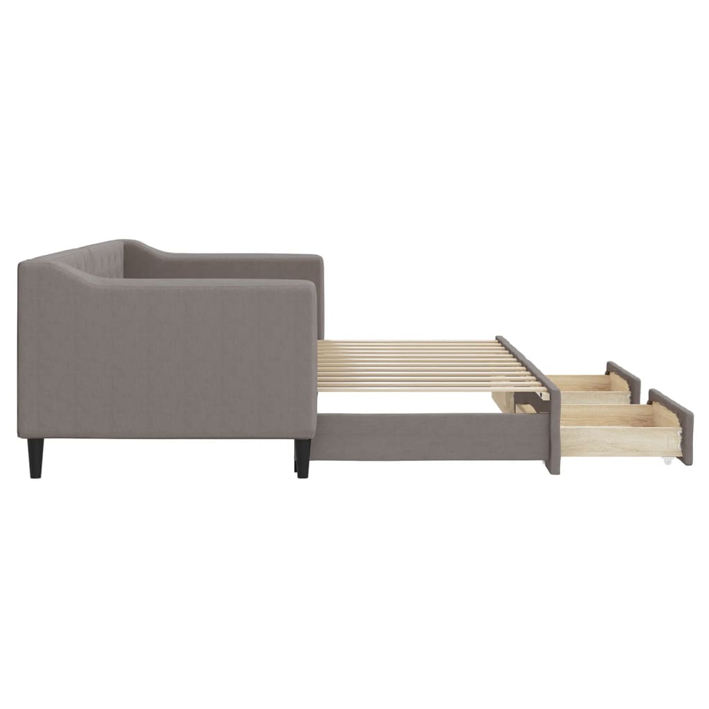Καναπές Κρεβάτι Συρόμενος Taupe 80x200 εκ. Υφασμάτινος Συρτάρια