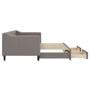 Καναπές Κρεβάτι Συρόμενος Taupe 80x200 εκ. Υφασμάτινος Συρτάρια
