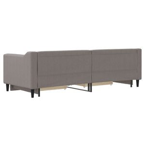 Καναπές Κρεβάτι Συρόμενος Taupe 80x200 εκ. Υφασμάτινος Συρτάρια