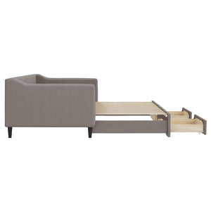 Καναπές Κρεβάτι Συρόμενος Taupe 90x200 εκ. Ύφασμα & Συρτάρια