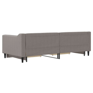 Καναπές Κρεβάτι Συρόμενος Taupe 90x200 εκ. Ύφασμα & Συρτάρια