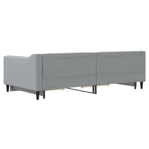 Καναπές Κρεβάτι Συρόμενος Αν. Γκρι 100x200 εκ Ύφασμα & Συρτάρια