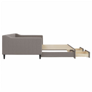 Καναπές Κρεβάτι Συρόμενος Taupe 100x200εκ. Υφασμάτινος Συρτάρια