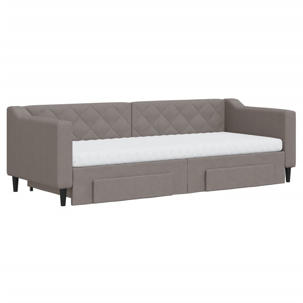 Καναπές Κρεβάτι Συρόμενος Taupe 80x200 εκ. Υφασμάτινος Συρτάρια