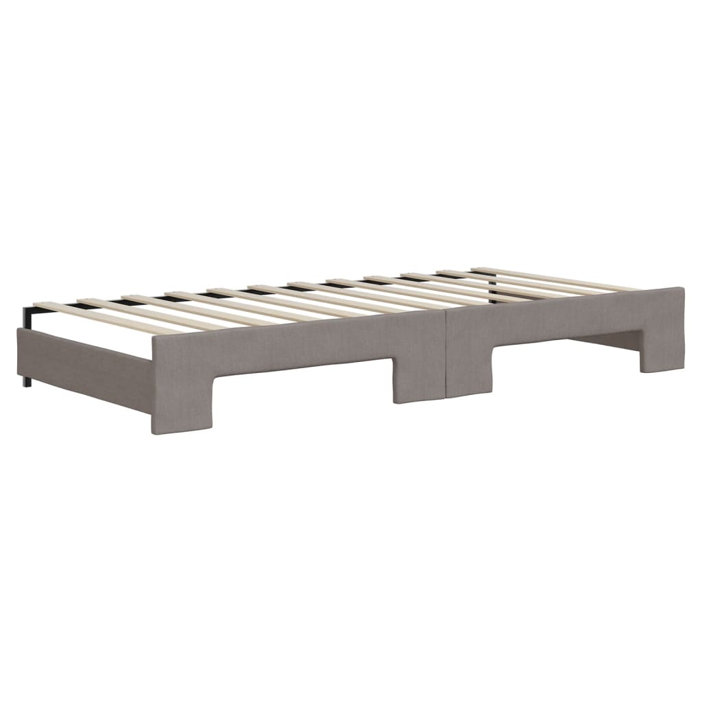 Καναπές Κρεβάτι Συρόμενος Taupe 90x200 εκ. Ύφασμα & Συρτάρια