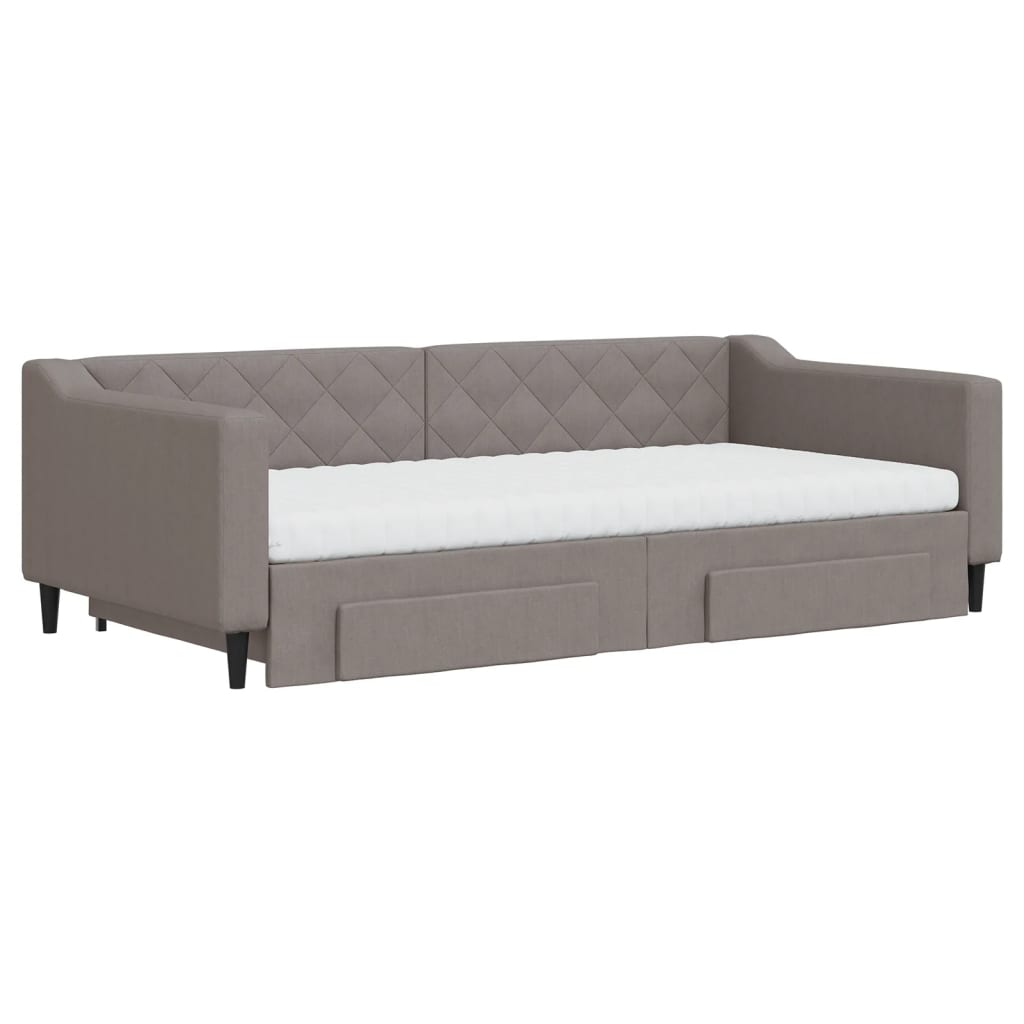 Καναπές Κρεβάτι Συρόμενος Taupe 100x200εκ. Υφασμάτινος Συρτάρια