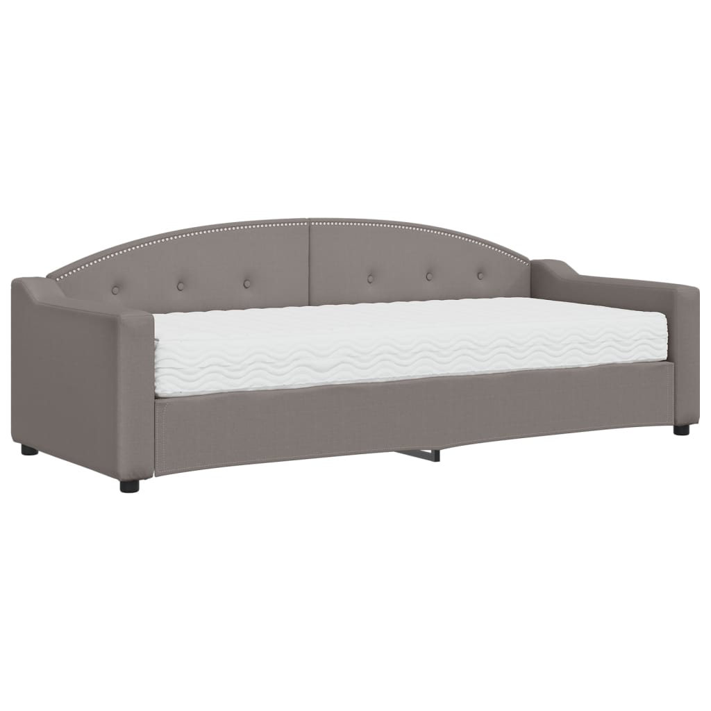 Καναπές Κρεβάτι με Στρώμα Taupe 80 x 200 εκ. Υφασμάτινο - Pakobazaar