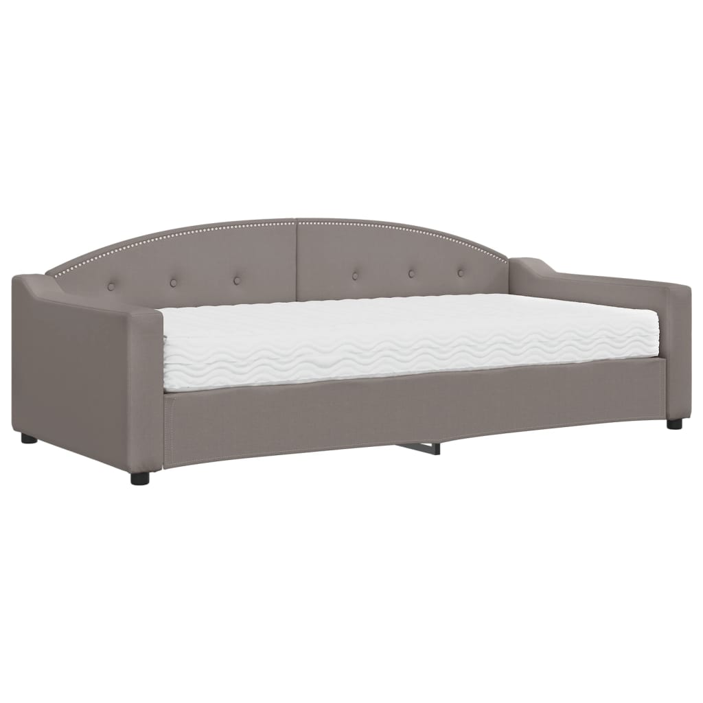 Καναπές Κρεβάτι με Στρώμα Taupe 90 x 200 εκ. Υφασμάτινο