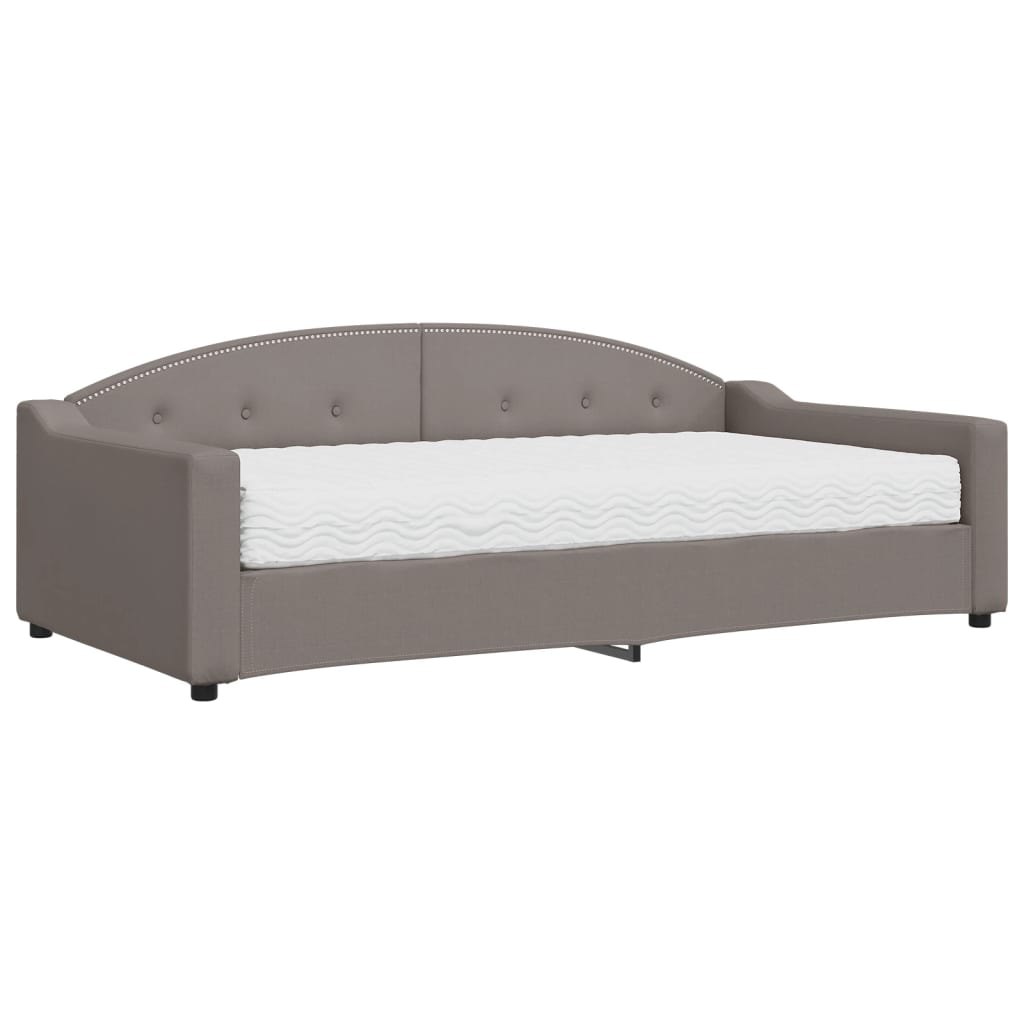 Καναπές Κρεβάτι με Στρώμα Taupe 100 x 200 εκ. Υφασμάτινο