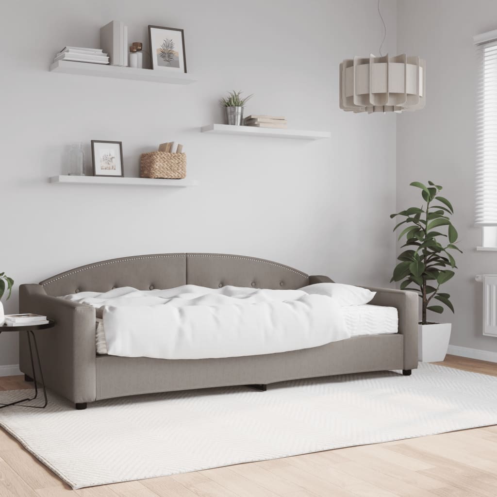 Καναπές Κρεβάτι με Στρώμα Taupe 100 x 200 εκ. Υφασμάτινο