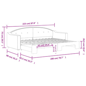 Καναπές Κρεβάτι Συρόμενος Taupe 80 x 200 εκ. Υφασμάτινος