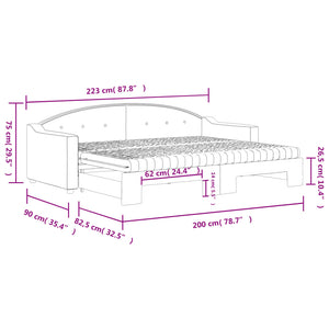 Καναπές Κρεβάτι Συρόμενος Taupe 80x200 εκ. Υφασμάτινος Στρώματα