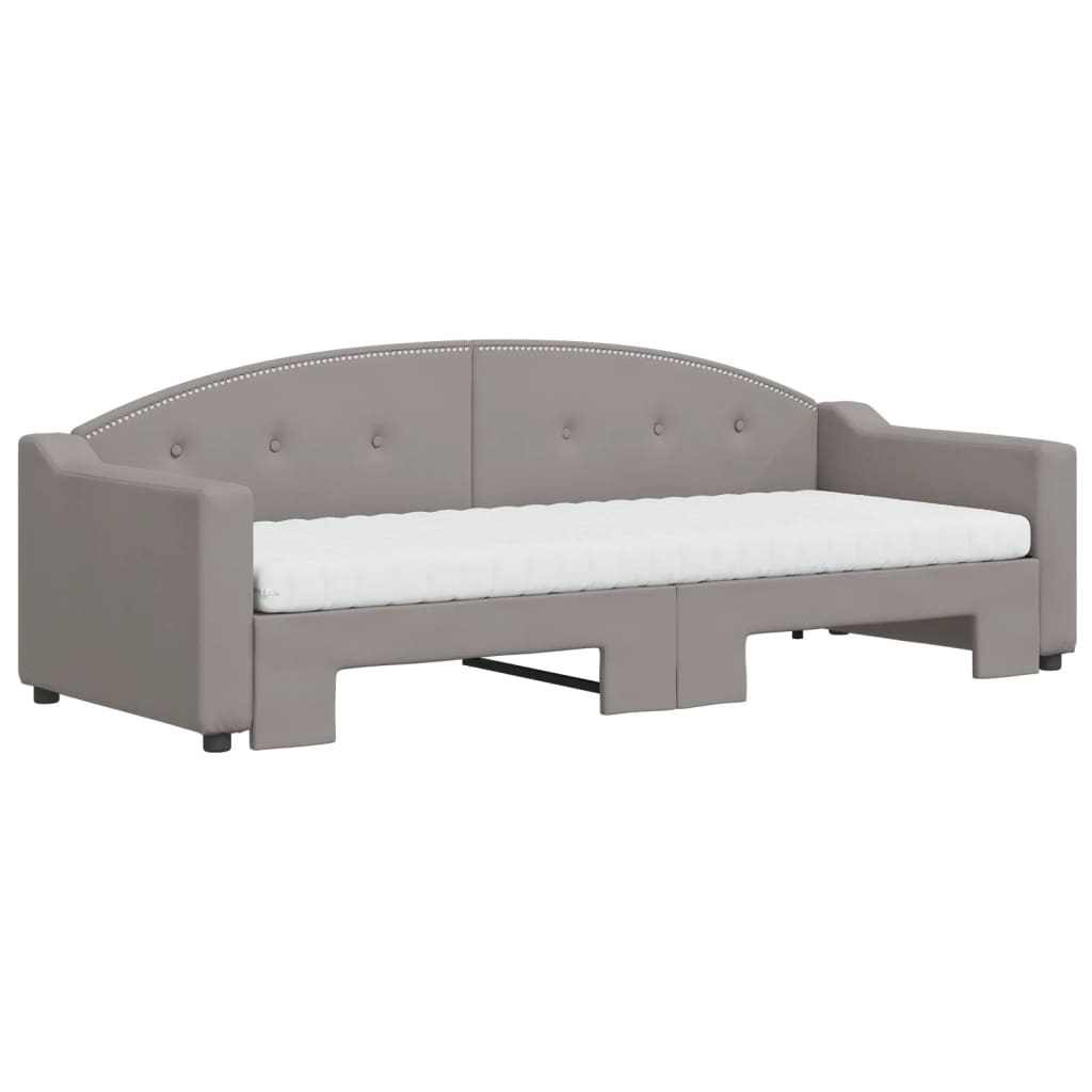 Καναπές Κρεβάτι Συρόμενος Taupe 80x200 εκ. Υφασμάτινος Στρώματα