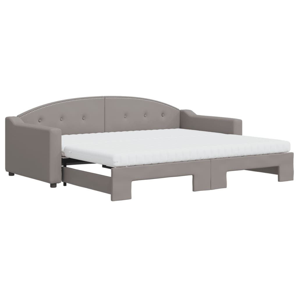 Καναπές Κρεβάτι Συρόμενος Taupe 90x200 εκ. Ύφασμα Στρώματα
